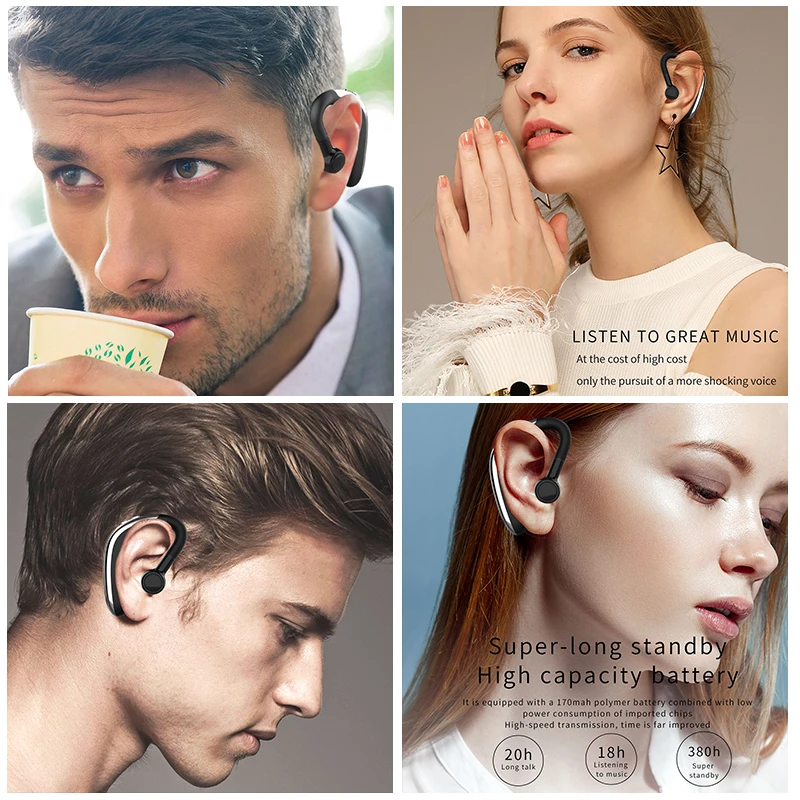 H500 Bluetooth V5.0 привод наушники беспроводной крючок для гарнитуры дизайн удобный мобильный телефон чередование вкладыши для левого/правого уха
