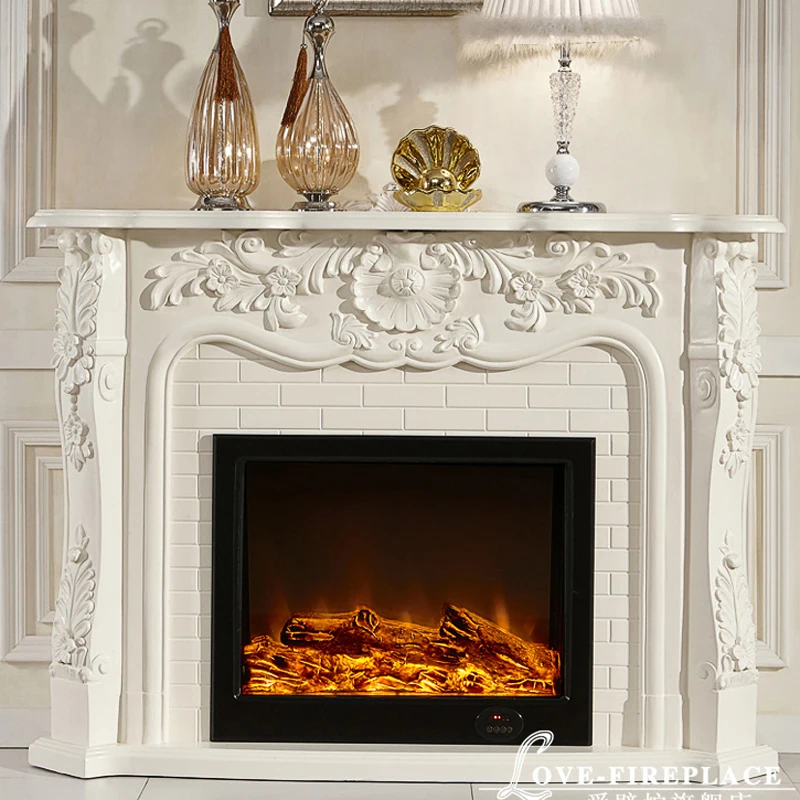 French style fireplace wooden mantel W148cm plus electric firebox insert  artificial LED optical flame decoration - AliExpress