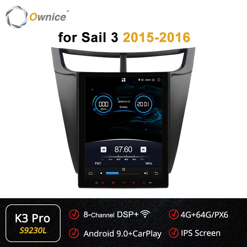 S9230 K3-Pro Owice PX6 Восьмиядерный 9," Android 9,0 4 Гб ОЗУ 64 Гб ПЗУ K3 K6 DSP автомобильный DVD для Chevrolet Sail Автомагнитола 4G LTE оптический - Цвет: S9230 K3-Pro