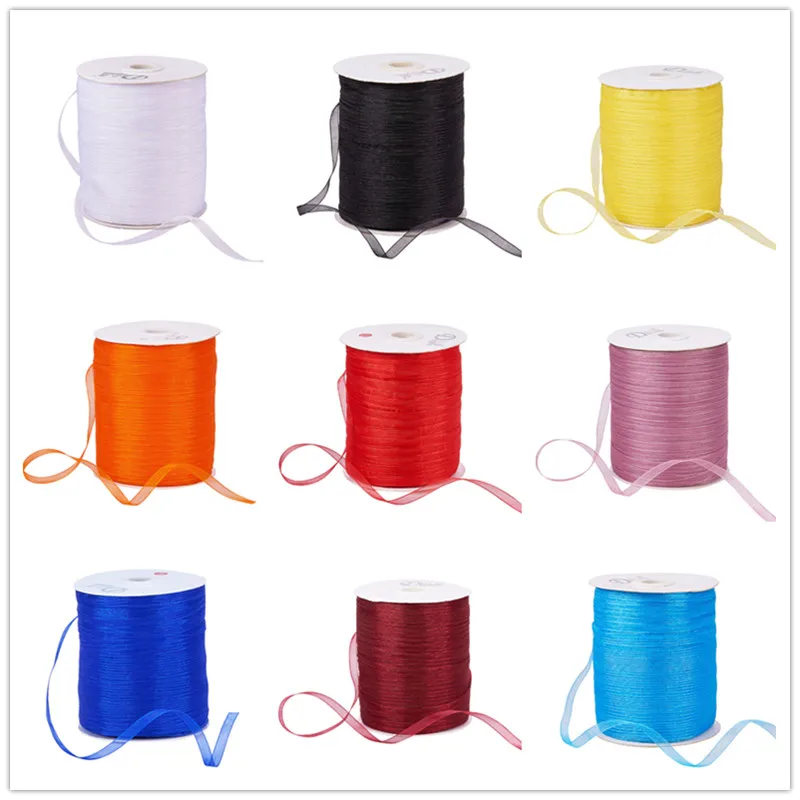 

1 Roll Organza Ribbon Cords for Chrismas Festive Decoration DIY Arts & Garden,about 1/4"(6mm) wide, 500yards/Roll F80