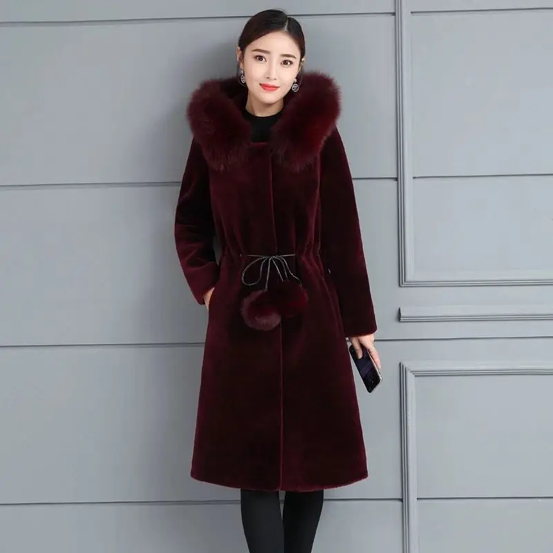 Winter Women High Quality Water mink velvet coat Long Faux fur coat Loose Thick Warm Jacket New Plus Size Women fur Overcoat 4XL