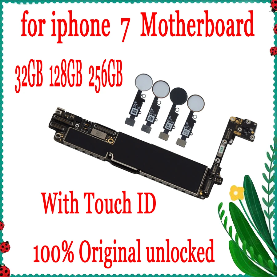 32G 128G 256G для iphone 7 материнская плата с/без Touch ID оригинальная разблокированная для iphone 7 4,7 дюймовая материнская плата