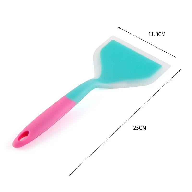 Термостойкий противень токарные станки полезные инструменты для торта Пособия по кулинарии силиконовая посуда масла сковородка для омлета силиконовая лопаточка с антипригарным покрытием крем - Цвет: Light Blue
