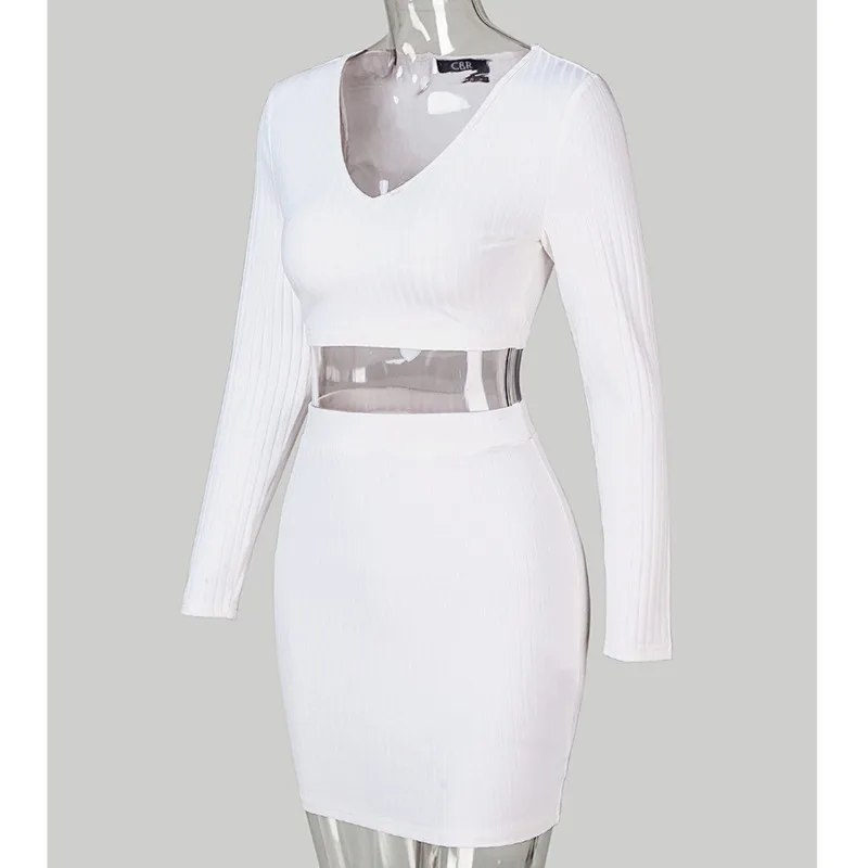 SRUBY 2020 сексуальная женская одежда в полоску вязаный комплект из двух предметов