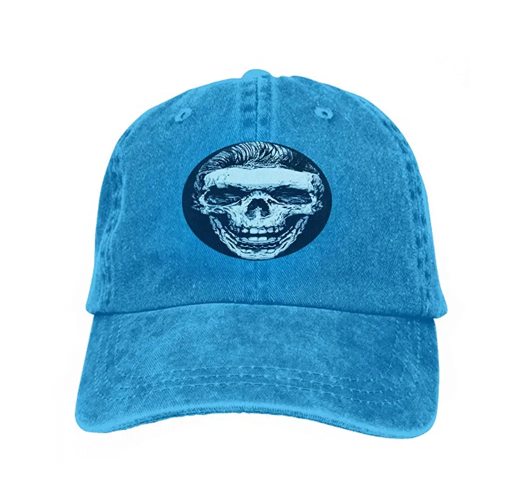 Classic 100% Cotton Hat Caps Unisex Fashion Baseball Cap Adjustable Skull Death Print Man Graphic Design Printing Art Blue |