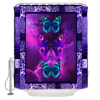 

Butterfly Dream Colored Pebbles Modern Waterproof Bathroom Shower Curtain With Hook Accessory Bathroom Accessories