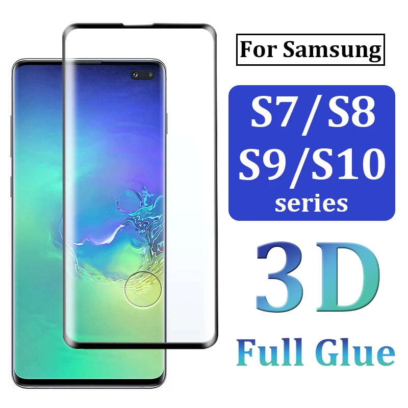 3D стекло для Samsung Galaxy S8 S9 S10 E Plus Защитная пленка экрана Samsun S7 Edge 8 9 10 8plus 9plus 10plus |