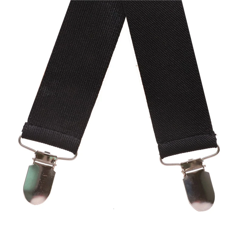 Solid Color Unisex Adult Suspenders Men 3.5cm Width Adjustable Elastic 4 Clips X Back Women Trousers Braces