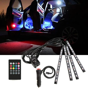

12V RGB LED Strips Ambient Light For Car Interior Atmosphere Light Lamp DIY Music Car Styling Decorative Atmosphere Lamps