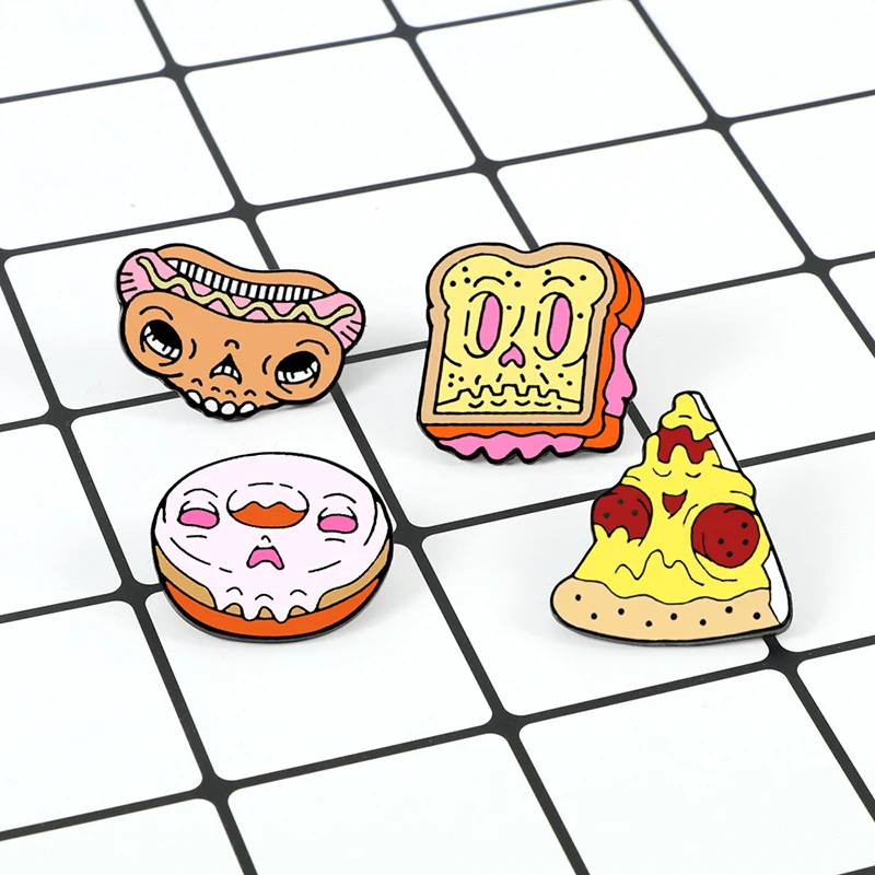 2-7pcs/set Funny Enamel Brooch Cartoon Cat Pink Game Console Car Earth Pins Cute Pills Band-Aid Letter Sign Lapel Badges Jewelry - Image 4