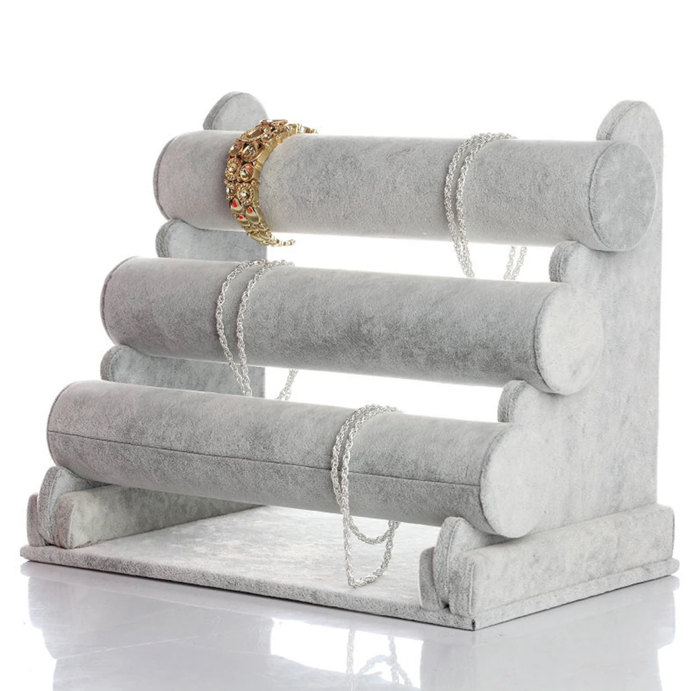 

Easy Take Storage Detachable Shop Home Organizer Decoration Three Layers Jewelry Display Stand Necklace Watch Bedroom Velvet