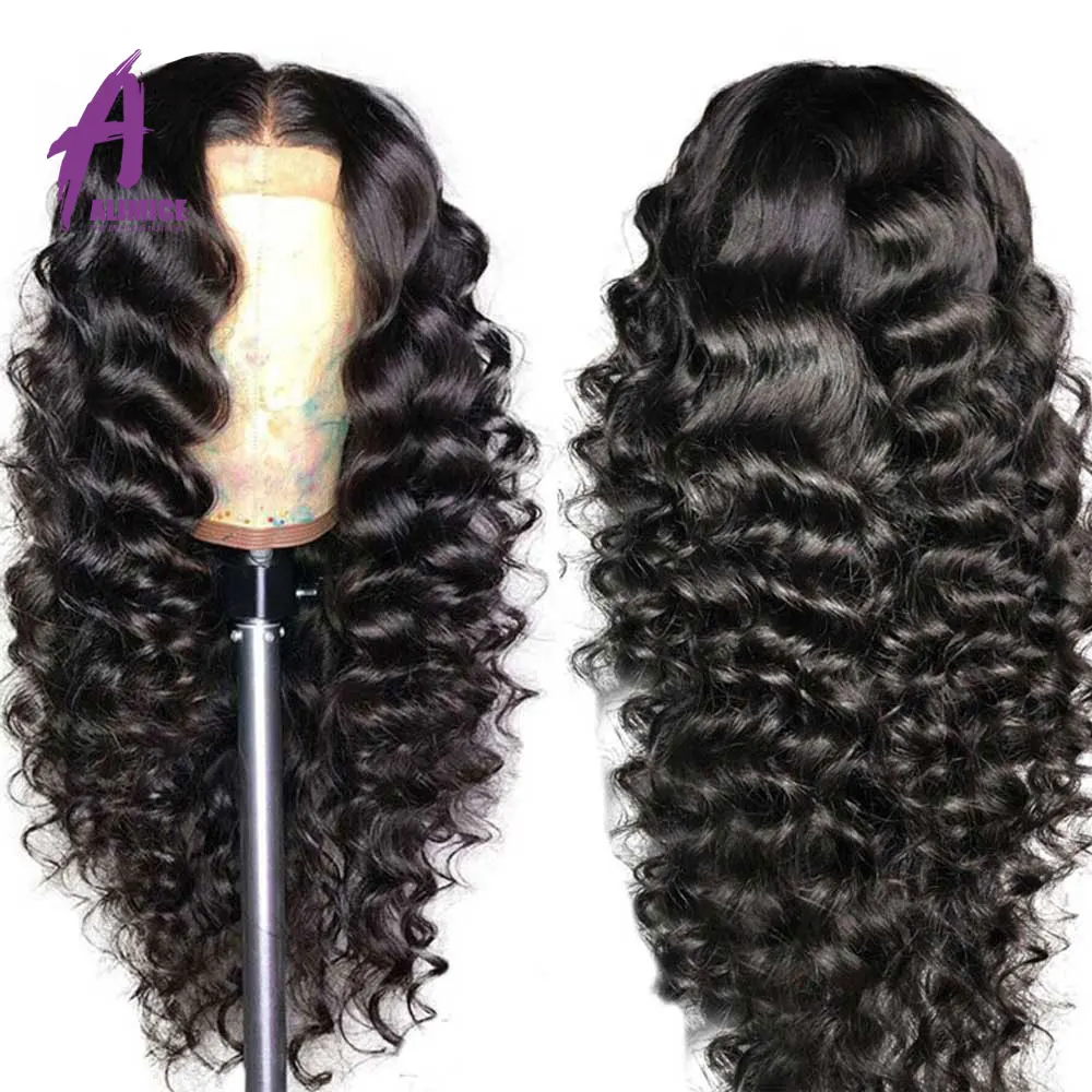 13x4 Loose Wave Lace Front Human Hair Wig 150 180 200% Brazilian Hair Lace Front Wig Preplucked Natural Hairline Alimice Remy (6)