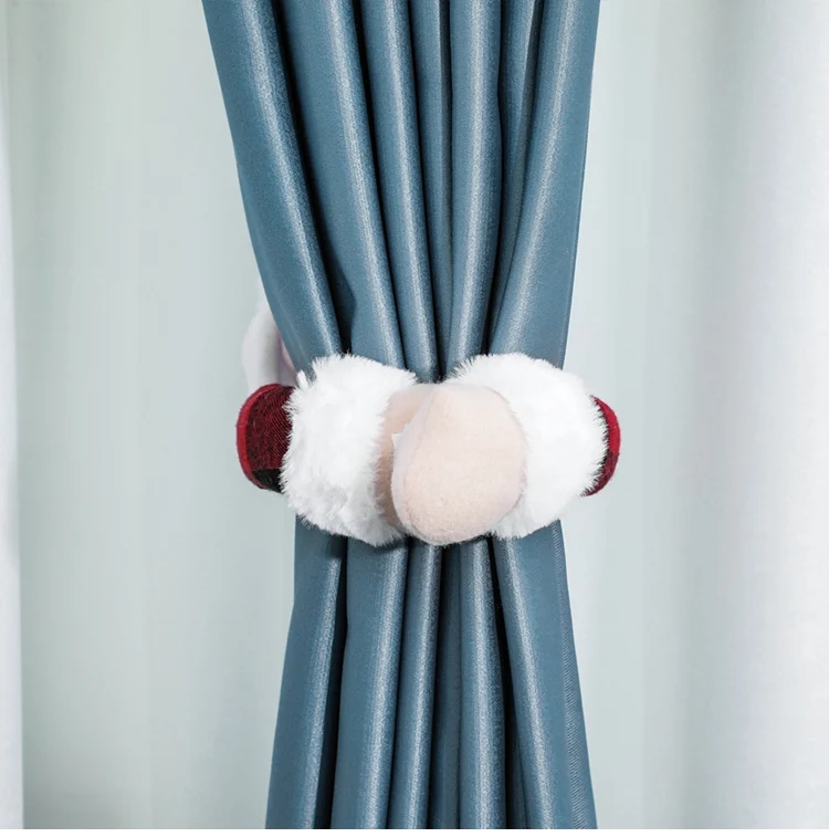 Santa Claus Elk Windows Christmas Curtain Decor 28 XS0030-00-06