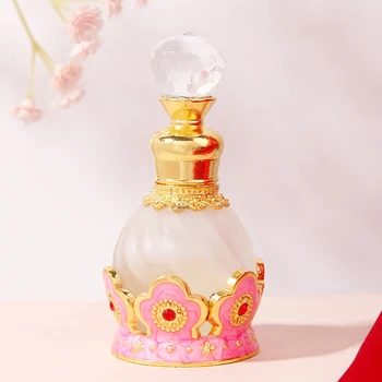 

1Pcs 12ml Retro Metal Perfume Bottle Arabic Style Essential Oil Dropper Bottle Container Middle East Decoration Gift