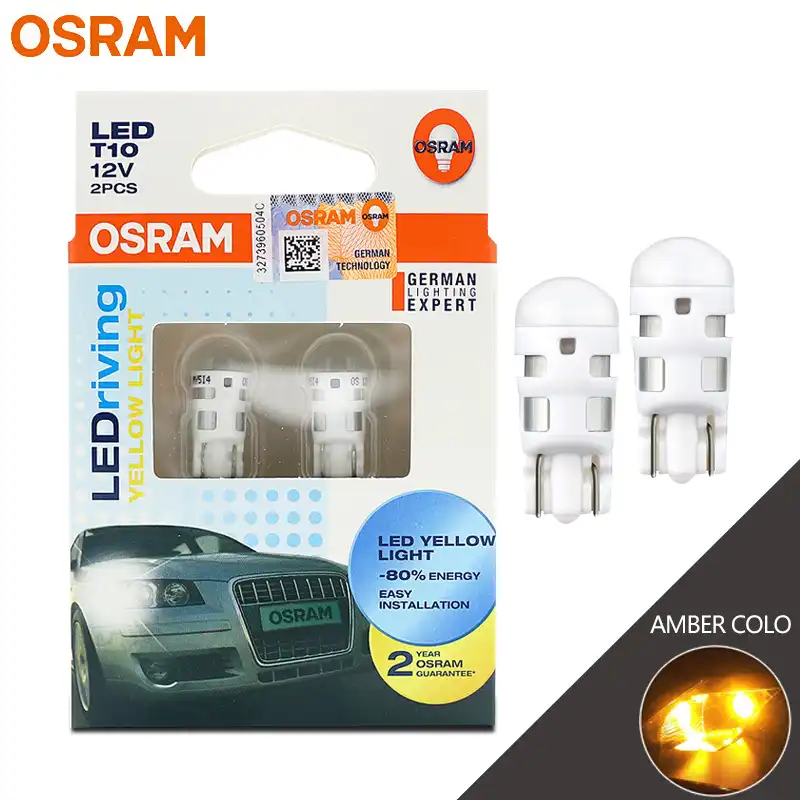 osram t10 led araba donus sinyal isigi sari otomatik ampul ic amber renk lamba standart guclendirme 12v 1w 2880ye cift signal lamp aliexpress