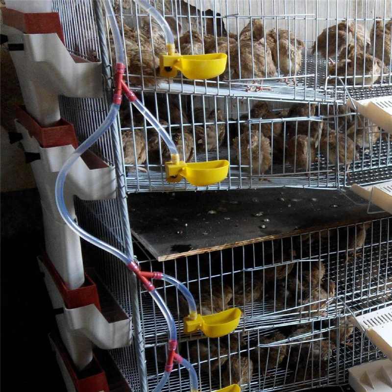 4Pcs Left Right Quail Waterer Automatic Pigeon Drinking Cups Cage Triggerless Hanging Drinker Poultry Bird Watering System bird water drinker pet water feeder