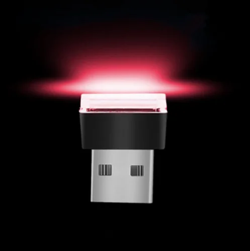 Автомобильный атмосферный свет светодиодный мини USB прикуриватель декоративные огни лампа для автомобильного компьютера power Bank - Название цвета: Red