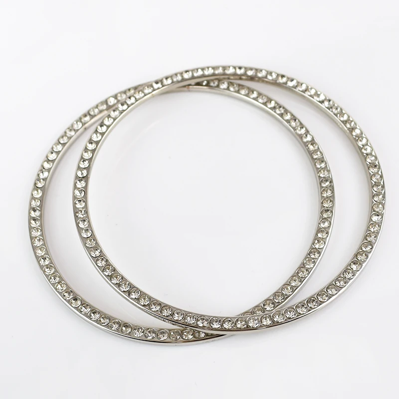 Silver Meetee, 2 шт., 8 см, металлический сплав, алмаз, уплотнительное кольцо, ручка, пряжки, сделай сам, сумка для одежды, украшение, ремесло, аксессуары, BD371 - Цвет: Silver