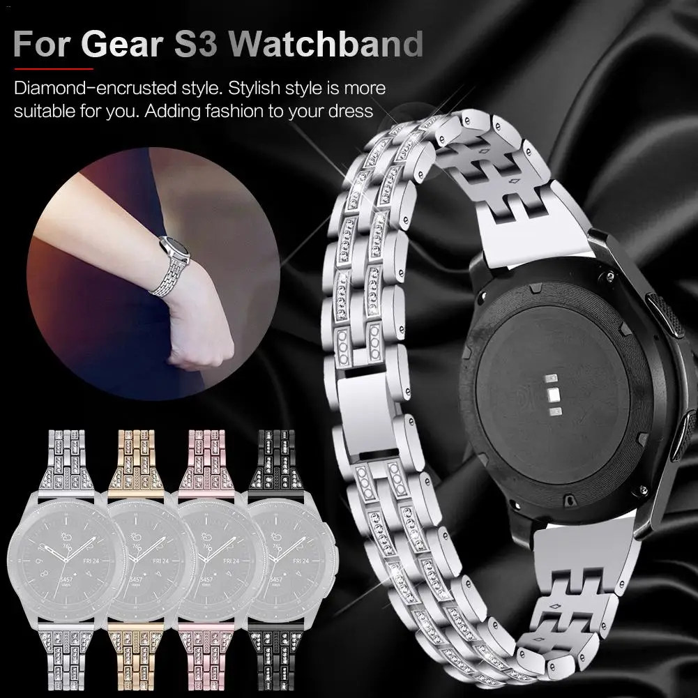 Универсальный ремешок для samsung gear S3 Смарт-часы из нержавеющей стали сменный ремешок для часов для gear S3 классические Galaxy часы