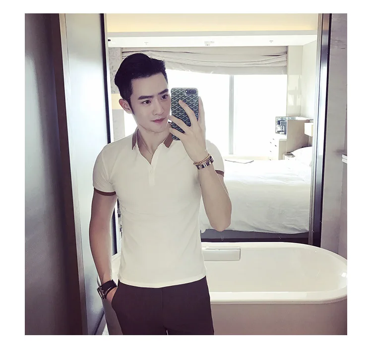 Повседневные мужские Поло, Para Hombre Camisa Polo, Корейская новая брендовая мужская рубашка поло, мужская хлопковая рубашка с коротким рукавом, мужские топы, Mannen Kleding
