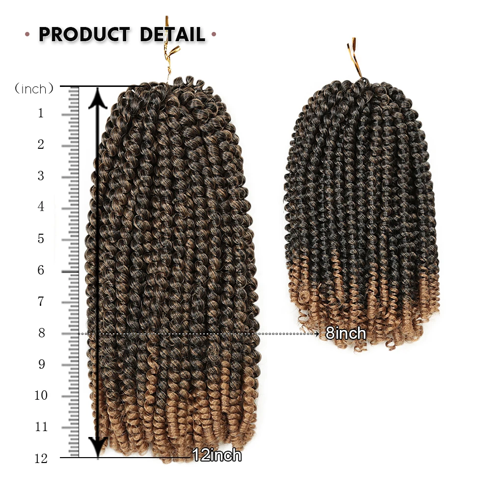 12 Inch Spring Twist Hair Afro Fluffy Synthetic Twist Braids Ombre Crochet Hair Extensions For Women Wholesale Hair Expo City 3