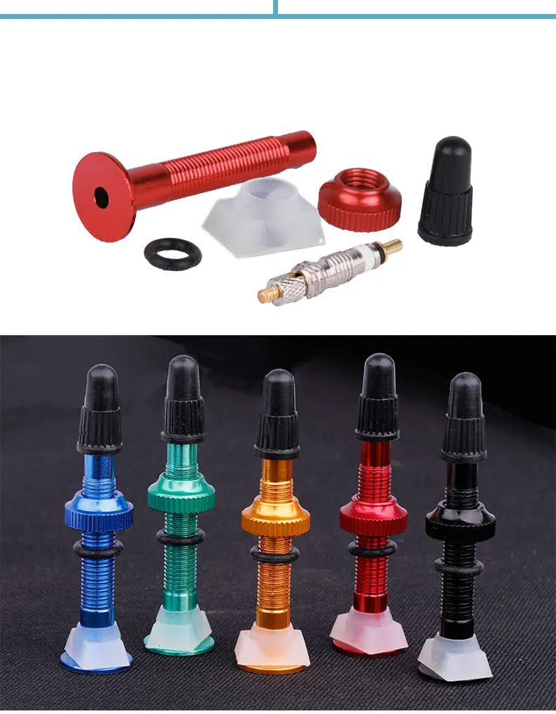 Bicycle 54mm Presta Valve for Road MTB Bicycle Tubeless Rim Brass Core Alloy Stem Tubeless Sealant Compatible