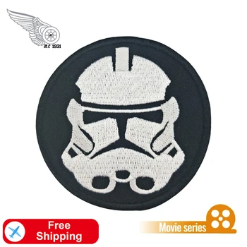 

Land Free Brave Embroidered Military Army Skull Patches Biker Punk American Iron on for Clothing DIY Stickers Jacket Stripes