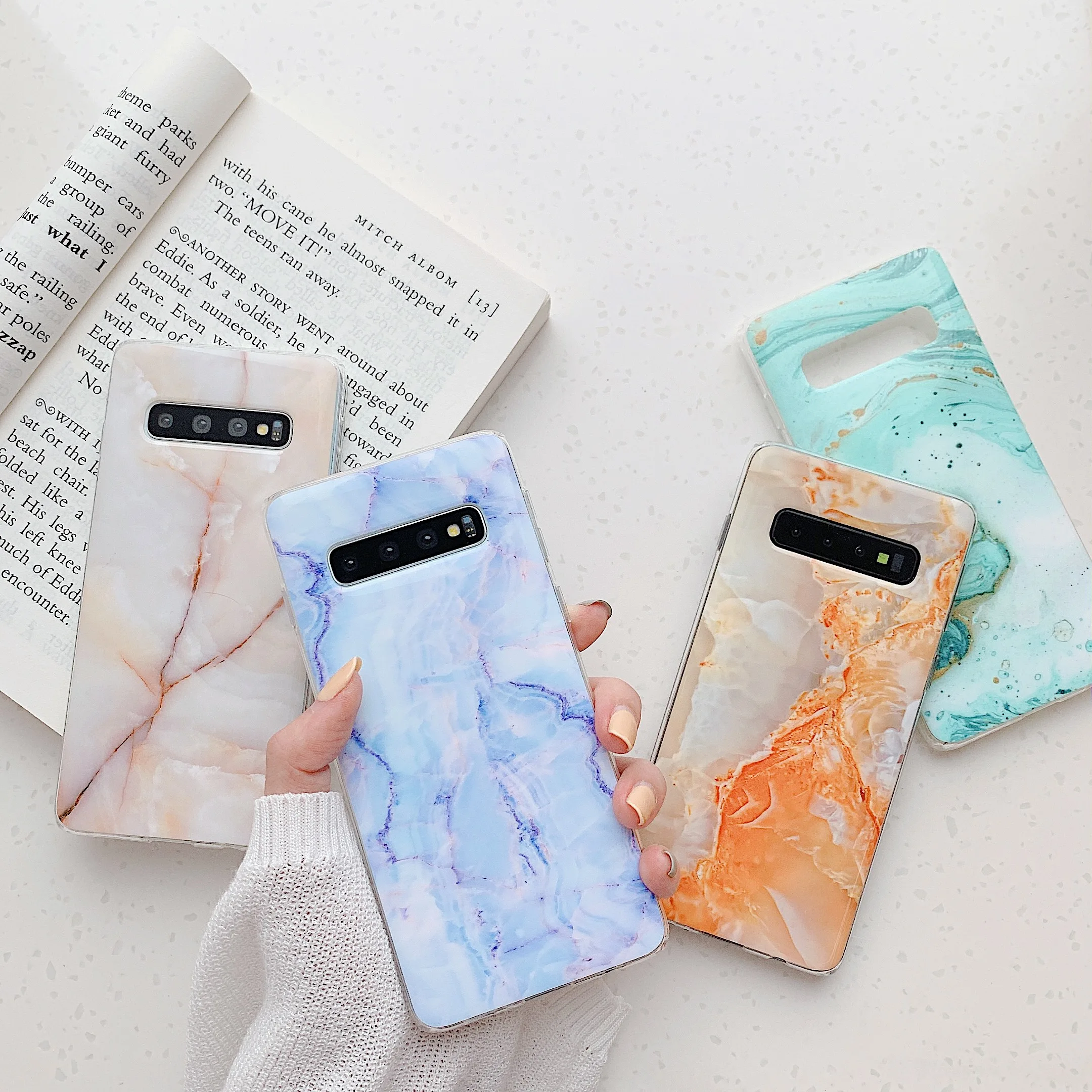 

Cute ins Hot Luxury Colorful Marble Soft Silicone TPU Phone Case For Samsung Galaxy S7 edge s8 s9 s10 Plus S10E Shell Back Cover