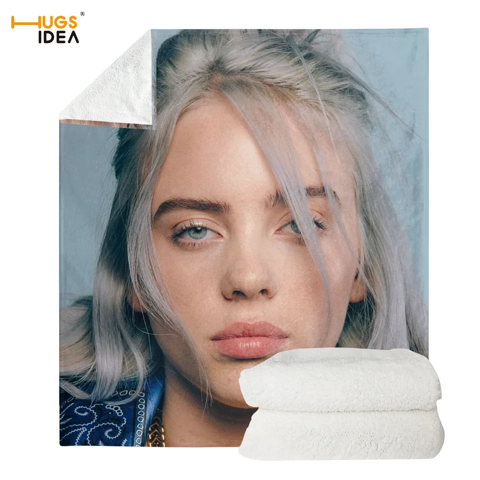 HUGSIDEA супер мягкое Фланелевое Флисовое одеяло Billie Eilish с принтом, одеяло для дивана, весеннее теплое полиэфирное одеяло - Цвет: HK805