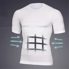 Мужская компрессионная одежда для похудения уменьшающий живот триммер для живота нижнее белье одежда, моделирующая талию тонкие топы Мужские корректирующие футболки