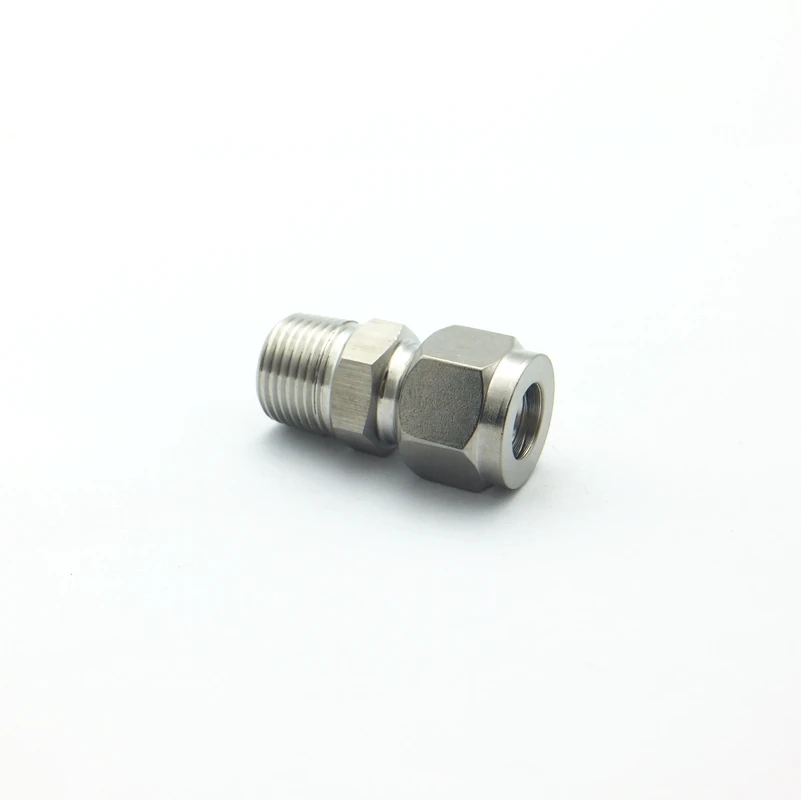 304 нержавеющая сталь 1/" 1/4" 3/" 1/2" наружная резьба NPT до 3-22 мм двойной наконечник трубы фитинг с резьбой Соединительный соединитель