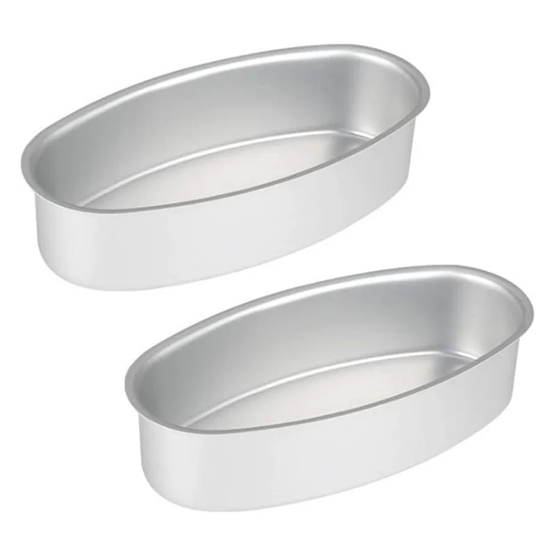 Oval Shape Cake Pan Non-stick Aluminum Alloy Cheese Cake Mold Breads Loaf Pans Bakeware for Home Kitchen Bakery JS23