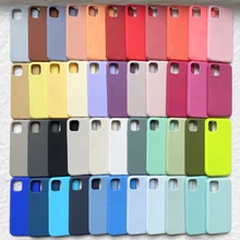Official Original Silicone Case For iPhone 11 12 13 Pro XS Max XR X Case For Apple iPhone 7 8 plus SE 2020 Full Cover