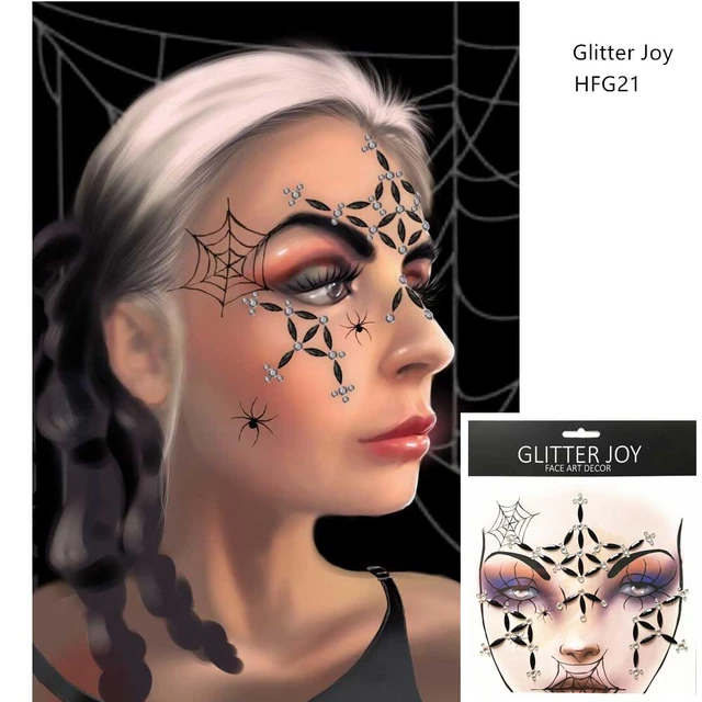 HFG21 1 unidad de diseño de telaraña maquillaje cara joya tatuaje pegatina  fiesta de Halloween suministro - AliExpress