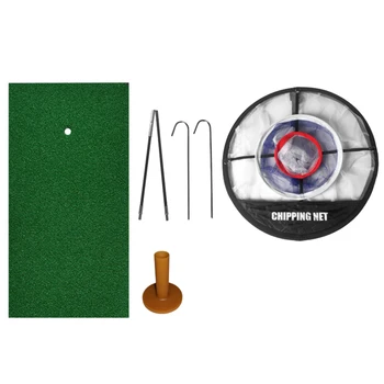 

Golf Indoor Outdoor Chipping Net Pitching Cages Mats Practice Easy Net Golf Training Golf Aids with A Pad