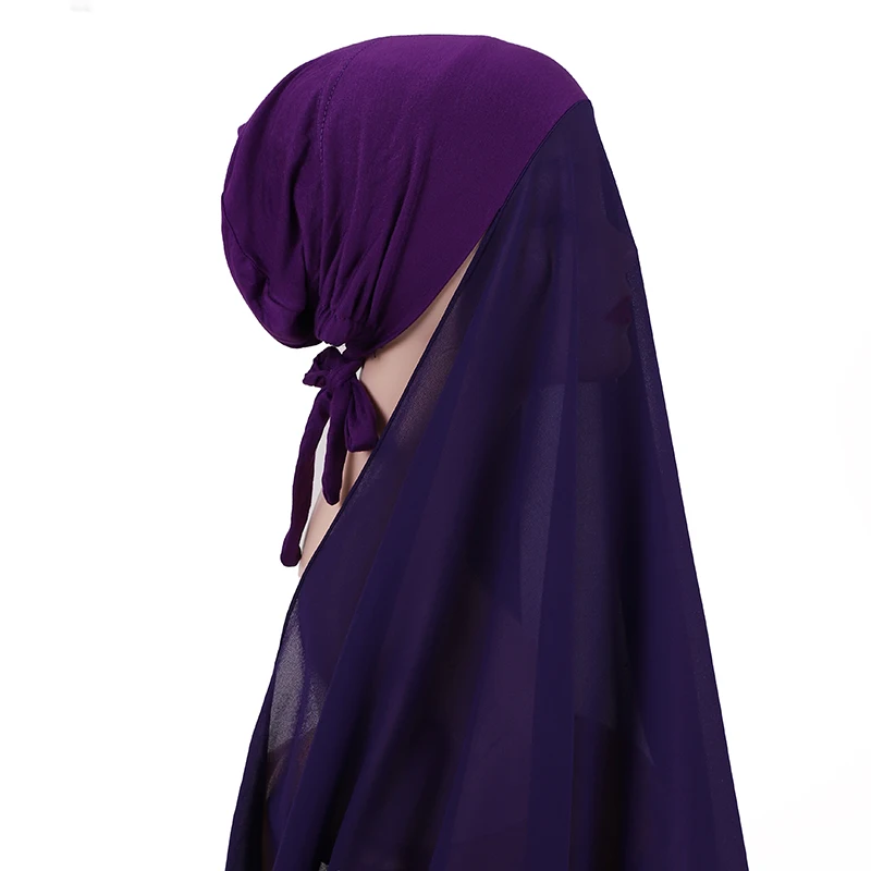 tudo-em-um terno, hijabs Chiffon, chapéu Bonnet, desgaste