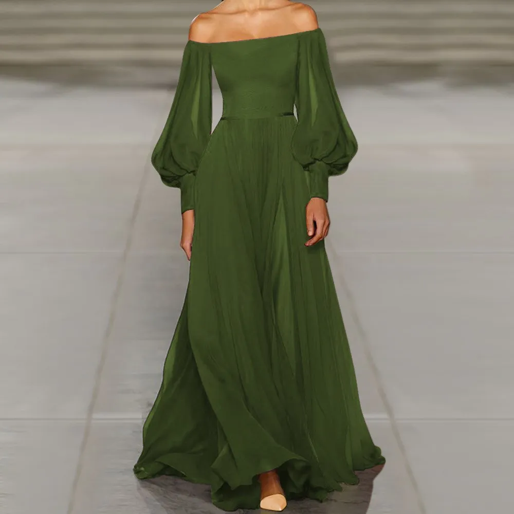 Мода 2019 летний фонарик с длинным рукавом Boho пляжное платье женские шифоновые