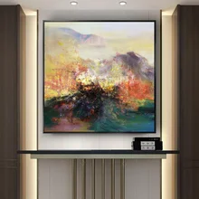 

Nordic Abstract landscape decoration painting Hand-painted Oil Painting Home Decor Painting Abstract Gold Canvas Wall Art Fall