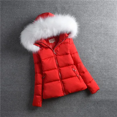 Новые 90% белые пуховые пальто и куртки для женщин осень зима натуральный Лисий Мех 15 цветов теплая короткая куртка на молнии Верхняя одежда - Цвет: red white fur