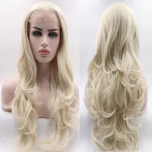 BM синтетический 13*3 парик фронта шнурка Белый слоистый объемная волна термостойкие волокна волос естественная линия волос свободный пробор для женщин парики