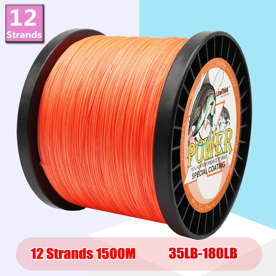 

Power 12 Strands Weaves 1500m Super Strong Braided Fishing Line 35LB-180LB Braid PE Wire Carp Fishing Line