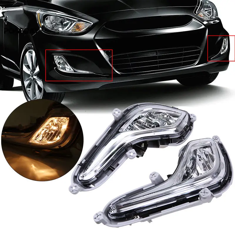 Противотуманный светильник s Kit левый и правый 2 шт передний светильник аксессуары для объектива для hyundai Accent 2012