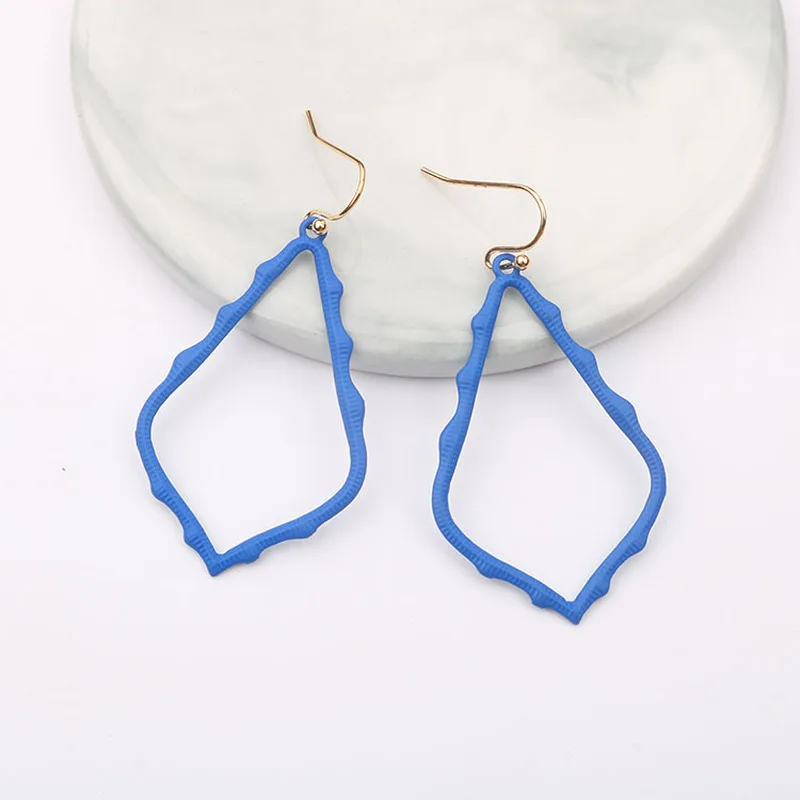 

14 Colors Designer Frame Teardrop Earrings for Women Fashion Jewelry Painting Metal Water Drop Earrings Statement Earrings