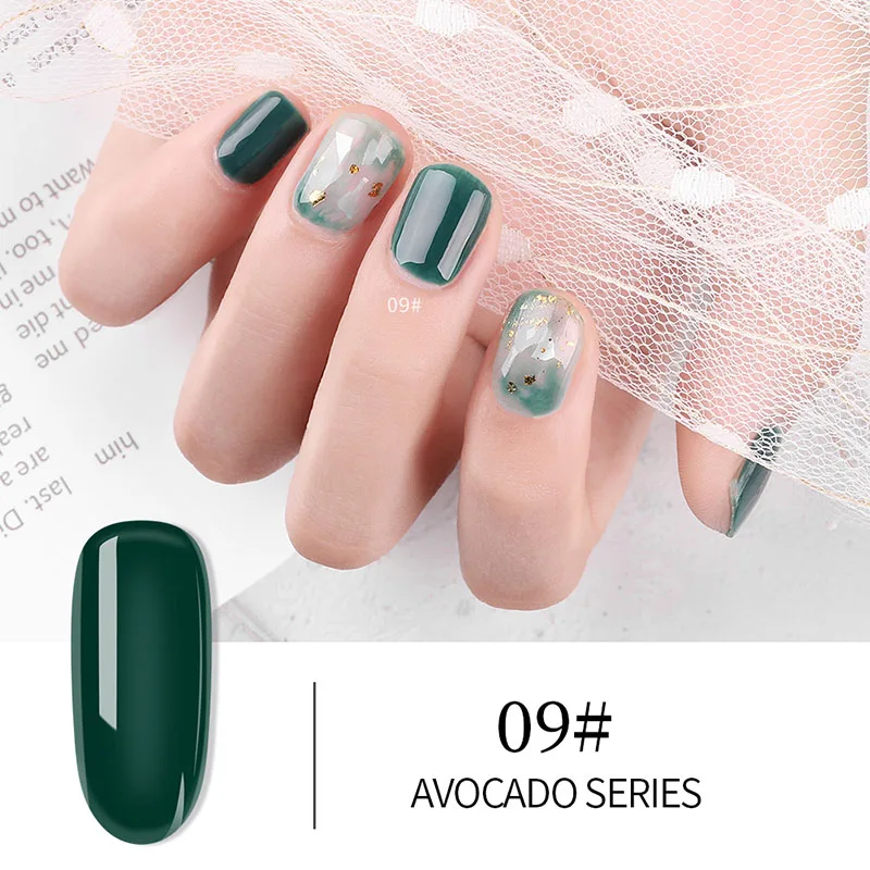 Pinpai Гель-лак для ногтей высокого качества Гель-лак для дизайна ногтей серии Green Avocado Soak off UV светодиодный лак для ногтей 7,5 мл - Цвет: NO.09