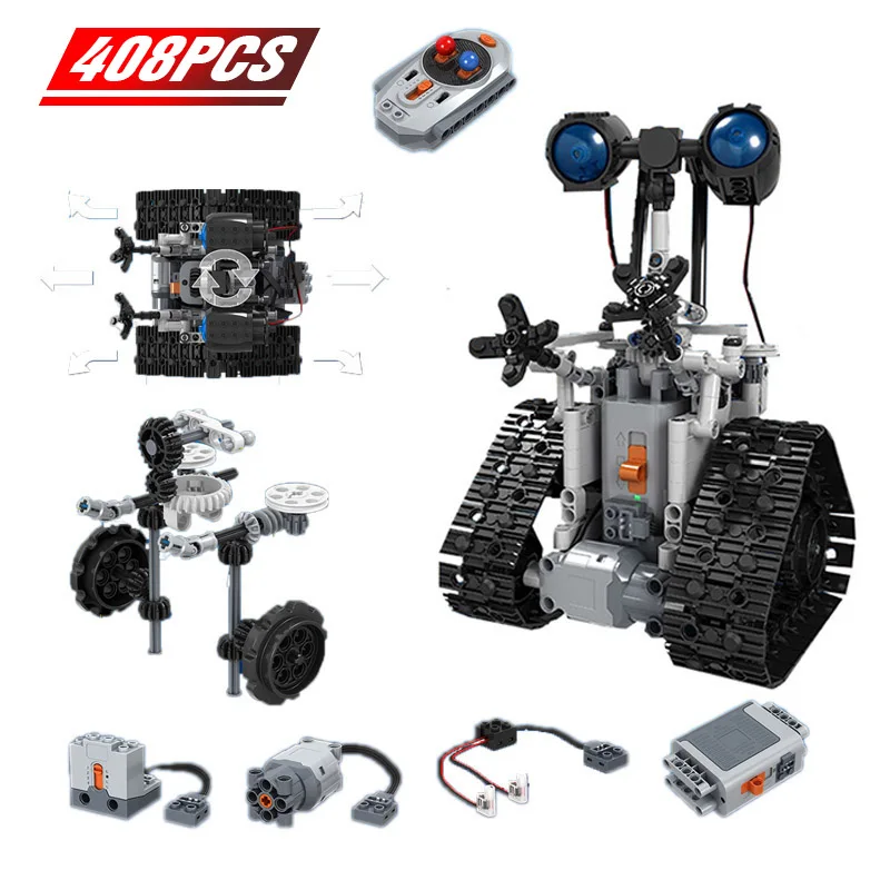 

408PCS Robotica Education RC Robot Electric Blocks for Legoing Technic City remote Control Robot Bricks Toys For Boy