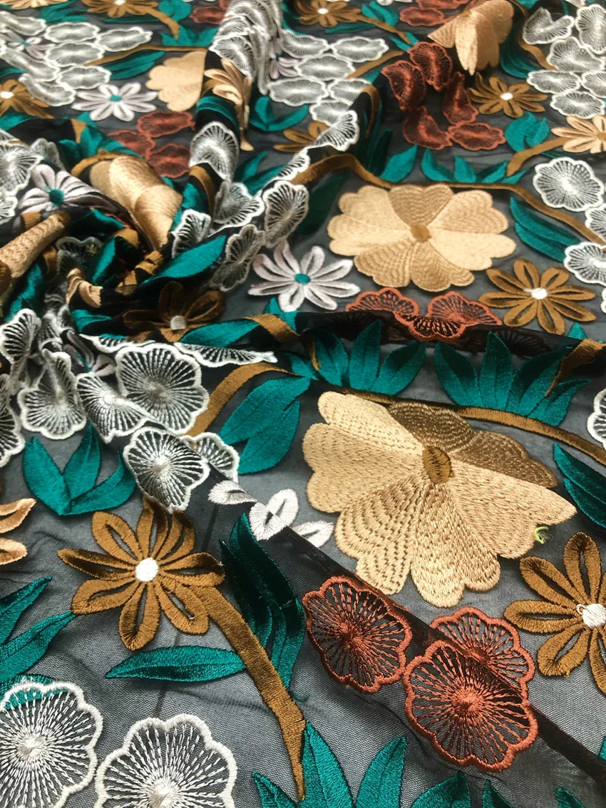 Neuer Stil Mesh-Stickerei Afrikanischer Spitzenstoff 2025 Hochwertige Spitze Wasserlösliche Modische Weiche Spitze 5 Yards – Detail 16