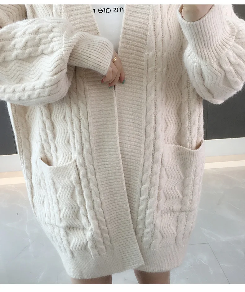 Spring And Autumn Women's Knit Cardigan Solid Color Wild Spring New Shirt Korean Version Of The Loose Sweater Women Coat