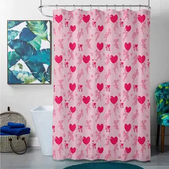 

Shower Curtains Mildew Resistant White Luau,Flourish Pattern with Blossoming Hibiscus Flowers Springtime in Hawaii Theme, Mint