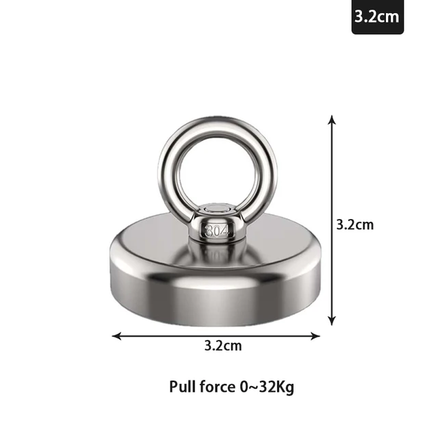 1pc Super Strong Round Search Magnet Neodymium Magnet Powerful Lifesaving  Hook Marine Magnets Fishing Holder Mount Pot With Ring - Magnetic Materials  - AliExpress