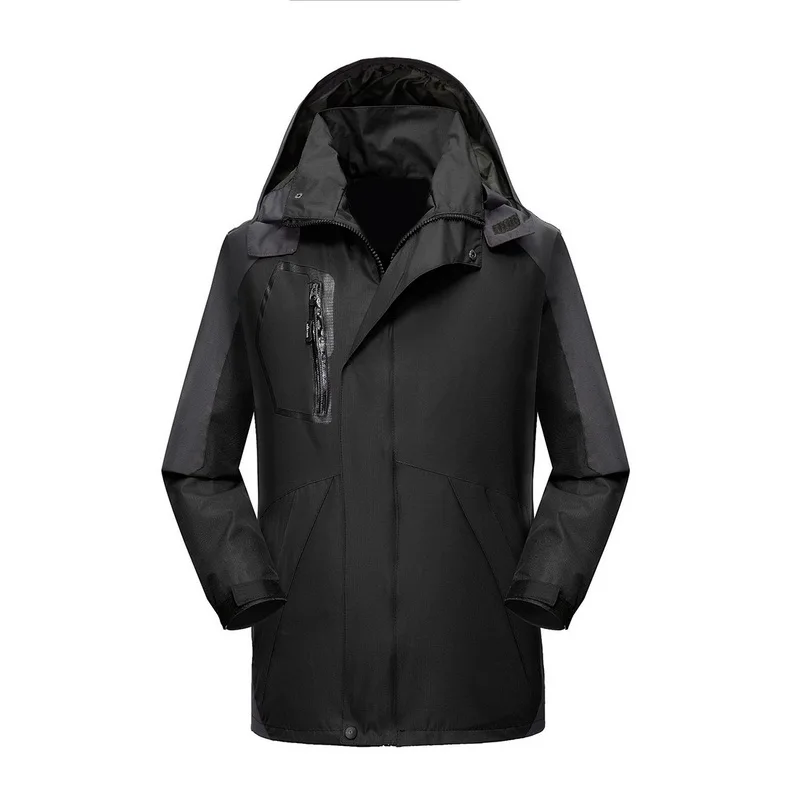 black thin HEFLASHOR весна осень Мужская куртка Пальто одиночные стоячий воротник Повседневная Деловая портативная однотонная верхняя одежда мотоциклетная мужская одежда - Цвет: black thin